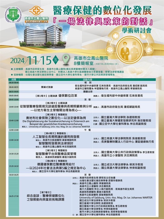 醫療保健的數位化發展—「一場法律與政策的對話」學術研討會圖片